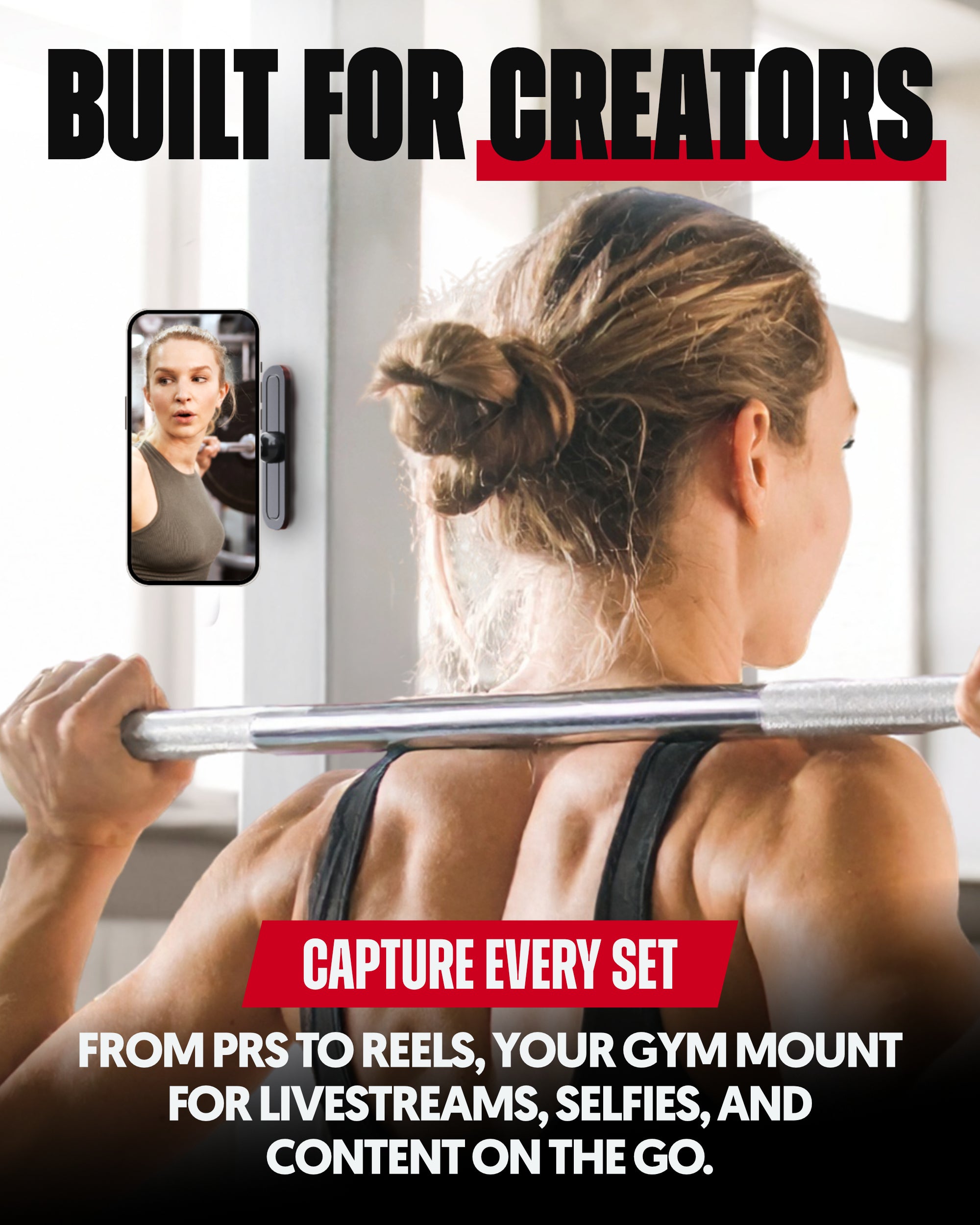Magnetic Gym Phone Mount — No Slipping. No Tripods. Just Train.
