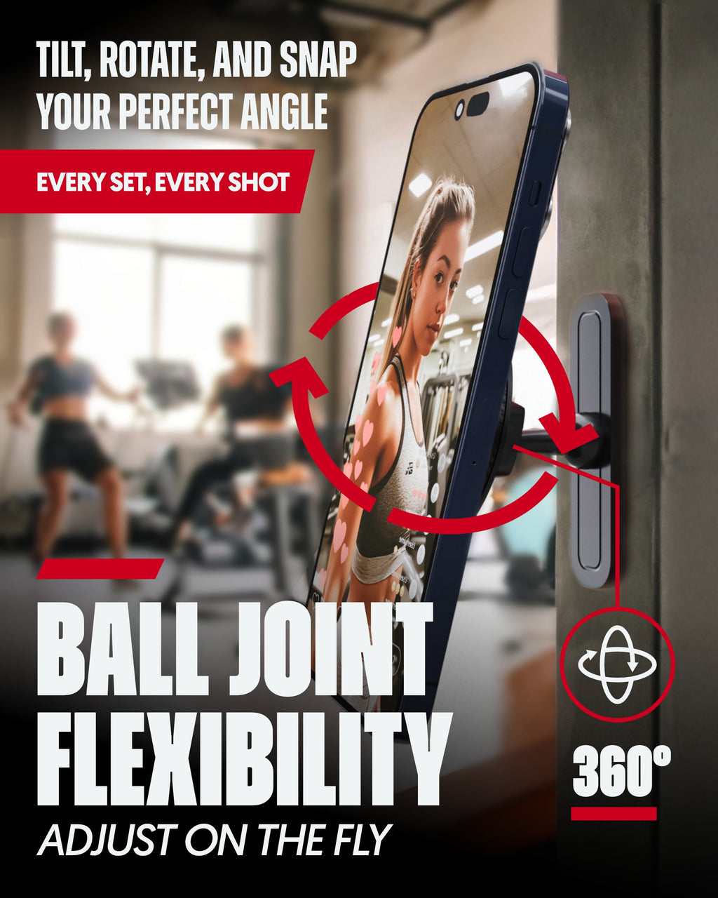 Magnetic Gym Phone Mount — No Slipping. No Tripods. Just Train.