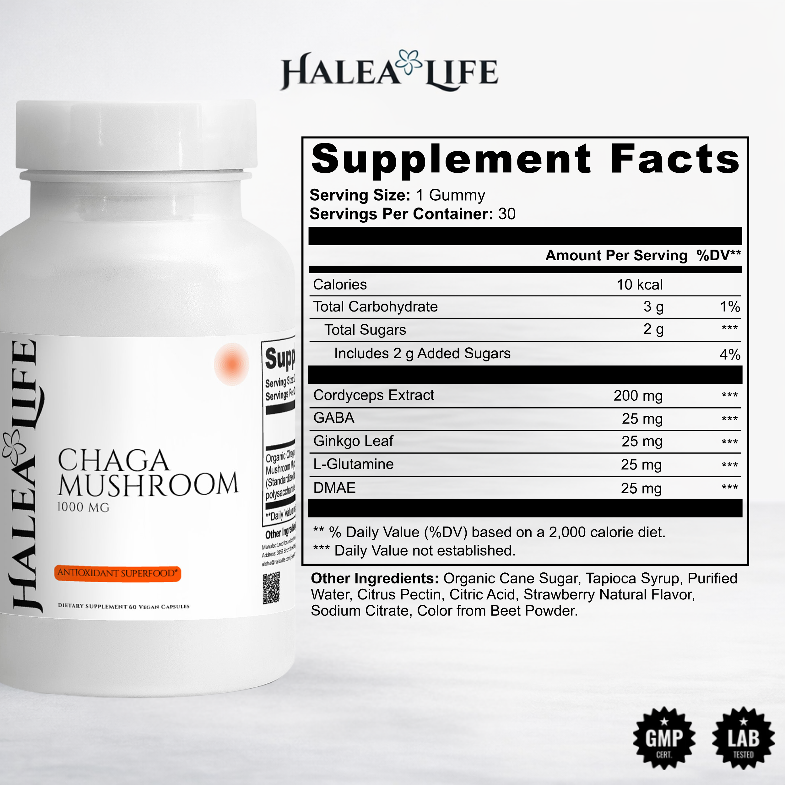 Organic Chaga Mushroom Capsules 1000mg