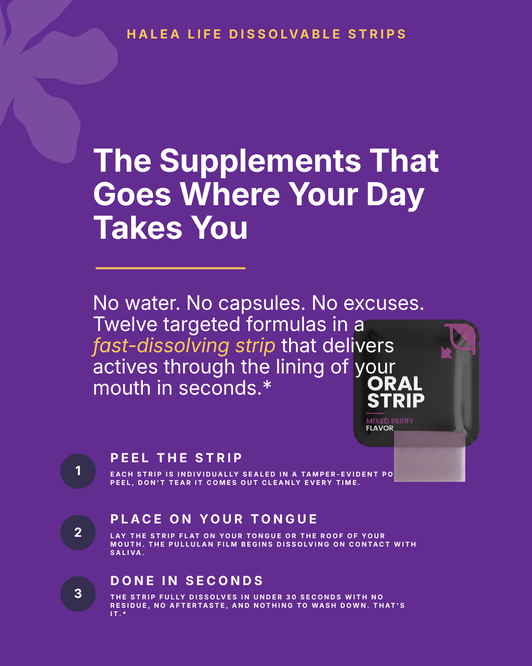 Bone Support Strips - Vitamin D3 2000 IU + K2 120 mcg