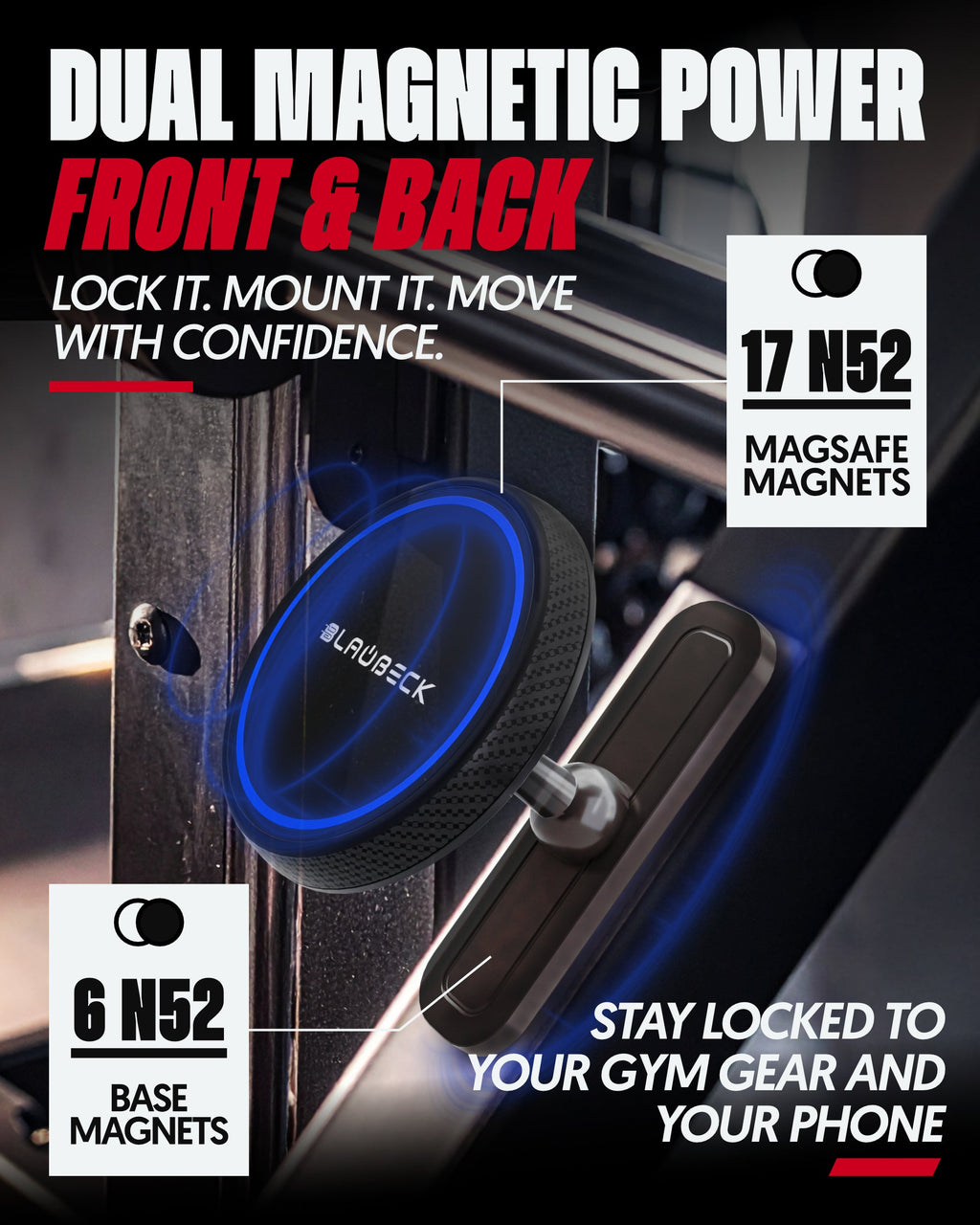 Magnetic Gym Phone Mount — No Slipping. No Tripods. Just Train.